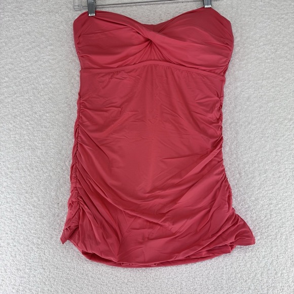 Jantzen Other - Jantzen Vamp Swim Dress With Removable Straps Swimsuit 10 Regular Pink Coral